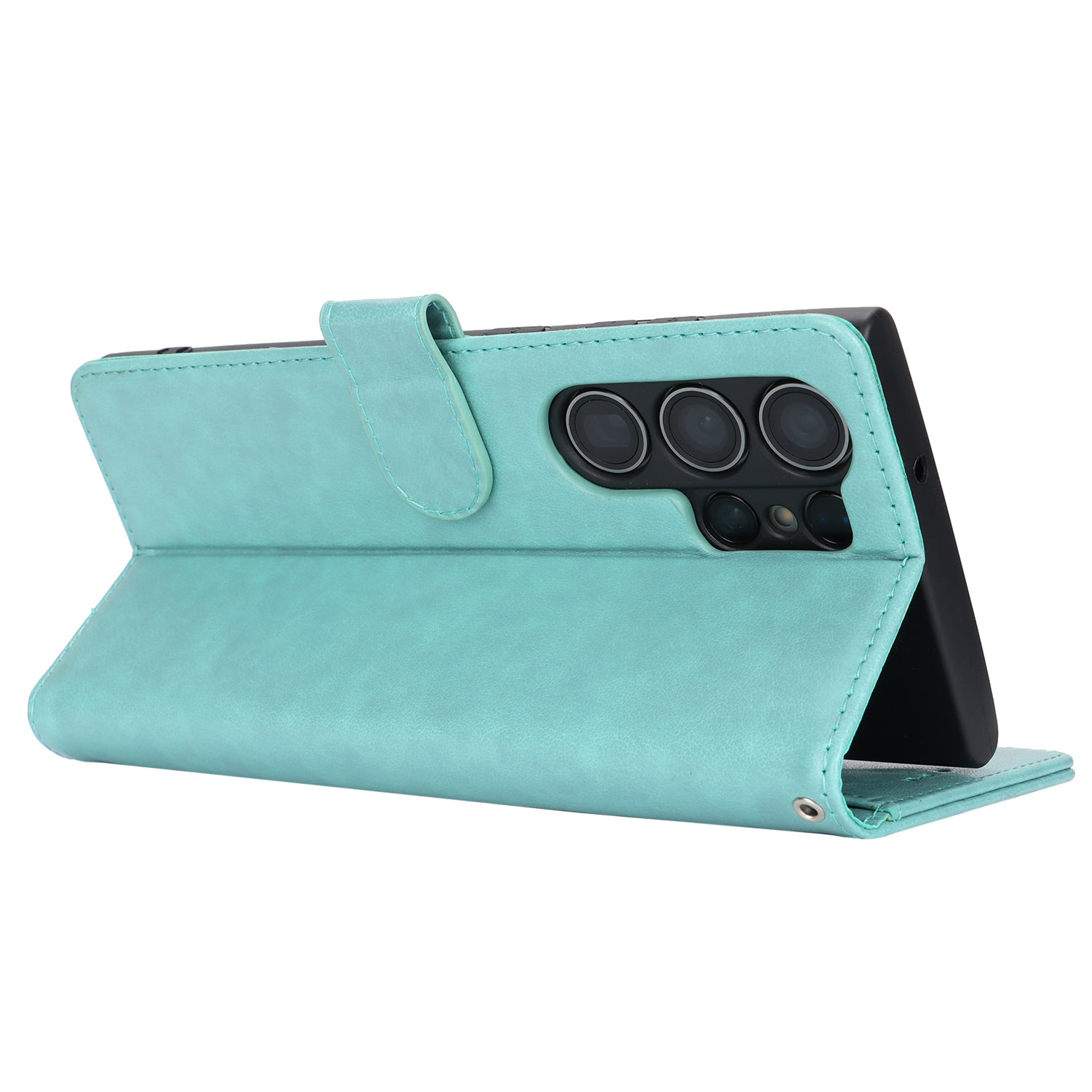 For Samsung Galaxy S23 Ultra Case R61 Texture PU Leather+TPU Phone Protector with Hand Strap - Light Green For Samsung Galaxy S23 Ultra Case R61 Texture PU Leather+TPU Phone Protector with Hand Strap - Light Green